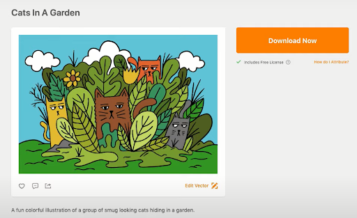 examples of vector illustrations-- cats in a garden