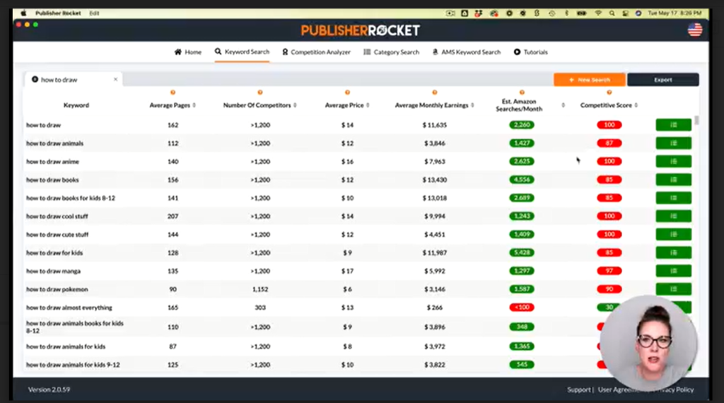 Publisher Rocket search results