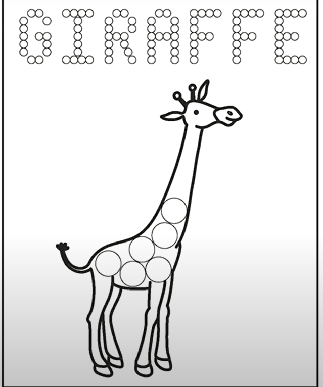 Giraffe dot marker book page