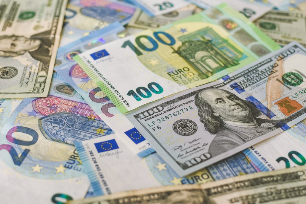 paper money in various currencies